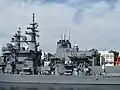 JS Ōyodo and JS Uraga at Yokosuka on 22 September 2013.