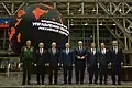 The heads of state of the CSTO member states at the Russian National Defense Management Center, 23 December 2014