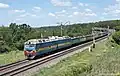 Pulling a freight train in Dnepropetrovsk Oblast.