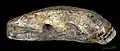 Cave bear canine pierced and engraved with a representation of pike.