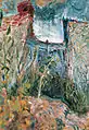 Houses in Szentebdre, 1947, Oil on paper, 53.5 x 38&nbsp;cm.
