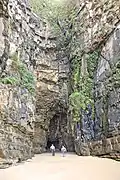 The exterior of the cave entrance