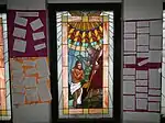 Artwork depicting the Baptism of Jesus within the baptistery inside the National Cathedral