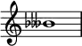 {
\omit Score.TimeSignature \relative c'' {
\tweak Accidental.stencil #ly:text-interface::print \tweak Accidental.text \markup { \concat { \flat \doubleflat }}beses1
} }