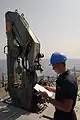VLS Strikedown crane folded, aboard USS&nbsp;Mitscher