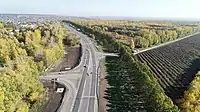 The 16th km of A322 road at the entrance to Barnaul of Altai Krai, Russia