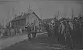 Generals Nikolai Aleksandrovich Lokhvitsky and Fyodor Fyodorovich Palitzin inspecting the Russian soldiers at Courcy, 13 May 1917