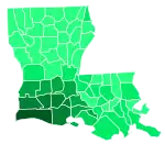 Support for Boustany by parish:&nbsp;&nbsp;>50%&nbsp;&nbsp;40–50%&nbsp;&nbsp;30–40%&nbsp;&nbsp;20–30%&nbsp;&nbsp;10–20%&nbsp;&nbsp;<10%