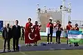 Recurve mixed team medal ceremony