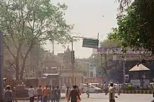 Anjaneya temple built by Kempegodas at the Avenue (Doddapete) road crossing