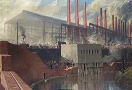 A Two Year-old Steel Works, 1918 by Charles John Holmes