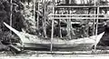 A very old bedar (28') waiting to be repaired, Duyong island, 1979