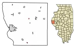 Location of Plainville in Adams County, Illinois.