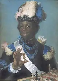 Image 10Gustaf Lundberg, 1775, Portrait of Gustav Badin, pastel, 74 x 57 cm, Nationalmuseum, Sweden (from Chess in the arts)
