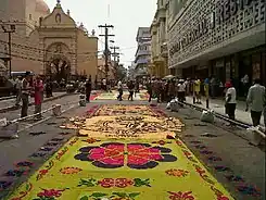 Image 7Sawdust carpet in Holy Week. (from Culture of Honduras)