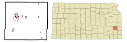 Location within Allen County and Kansas