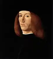 Portrait of a Young Man, after 1490 - Oil on panel; H. 31 cm, W. 28 cm, Thyssen-Bornemisza Museum