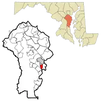 Location of Hillsmere Shores, Maryland