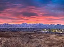 Sunset over mountains