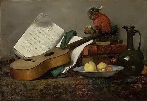 Vollon occasionally painted singeries (monkeys engaged in human activities).