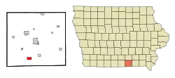 Location of Cincinnati, Iowa