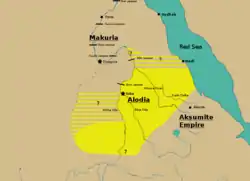 A map showing the extent of Alodia in the 10th /