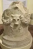 Bucranium with festoons on a Roman altar, circa 30-0 BC