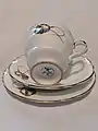 Tara Brooch series cup, saucer and side plate showing logo
