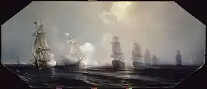 The 80-gun Auguste&nbsp;(1779) at the Battle of the Chesapeake.