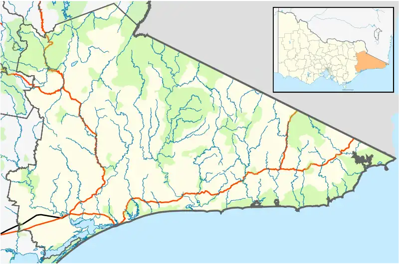 Nowa Nowa is located in Shire of East Gippsland