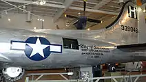 Tail of B-17 being restored