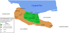 The Baduspanids in 1346, during the reign of Jalal al-Dawla Iskandar (r. 1333–1360)
