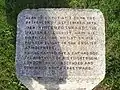 Balloon Corner, Welham Green. A stone commemorating the brief landing of the first (hydrogen) balloon flight in England