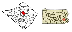 Location of Maidencreek Township in Berks County, Pennsylvania