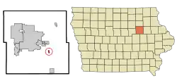 Location of Gilbertville, Iowa