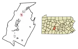 Location of Bellwood in Blair County, Pennsylvania.