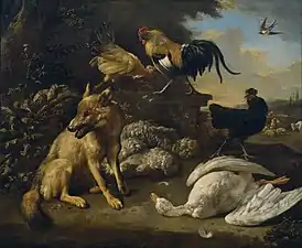 Still Life with Animals (ca. 1680-90), oil on canvas, 141 x 172&nbsp;cm., Museo del Prado