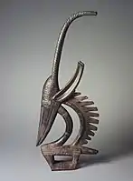 Chiwara headdress (male); late 19th-early 20th century; 72.4 x 30.5 x 7&nbsp;cm (281⁄2 x 12 x 23⁄4 in.); by Bambara people; Brooklyn Museum. Chiwara masks are categorized in three ways: horizontal, vertical, or abstract. In addition, Chiwara can be either male or female