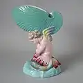 Brownfield coloured glazes majolica Sauceboat, c.1870, Revivalist references.