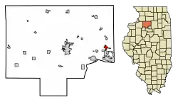 Location of Ladd in Bureau County, Illinois.