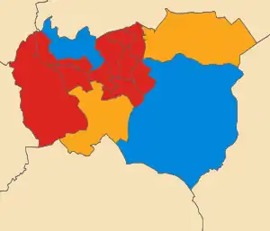 2012&nbsp;&nbsp;Labour Party (UK): 11 &nbsp;&nbsp;Liberal Democrats (UK): 2 &nbsp;&nbsp;Conservative Party (UK): 2