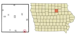 Location of New Hartford, Iowa