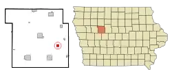 Location of Rinard, Iowa