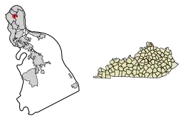Location of Woodlawn in Campbell County, Kentucky.