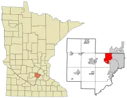 Location of the city of Victoriawithin Carver County, Minnesota