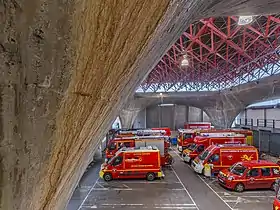 Jacques Vion fire station, "grande halle"