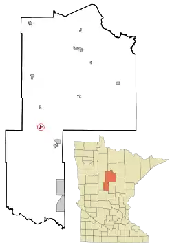 Location of Backuswithin Cass County, Minnesota