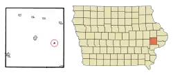 Location of Bennett, Iowa