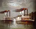 Celebrated race of the steamers Robert E. Lee and Natchez, 1870