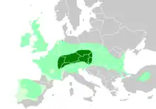 Image 14The spread of archaeological cultures associated with the Celts in Europe: core Hallstatt territory, by the 6th century BC maximal Celtic expansion, by the 3rd century BC Lusitanian and Vettones' area where Celtic presence has been proposed by Koch and Cunliffe (from History of Slovakia)